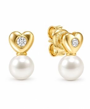Kolczyki Nomination Italy Pearls Loop z perłą typu shell srebrne pozłacane serce.jpg
